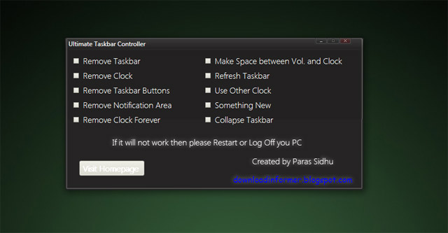 Windows 7 Taskbar Controller programa