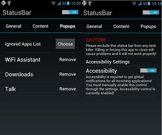 Jelly Bean StatusBar